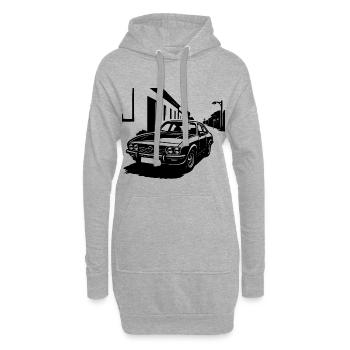 Légende à la requin - Sweat-shirt à capuche long Femme - gris chiné - Devant