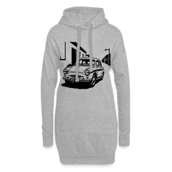 Alpenblech mit Herz - Hoodie-Kleid - Grau meliert - Vorne