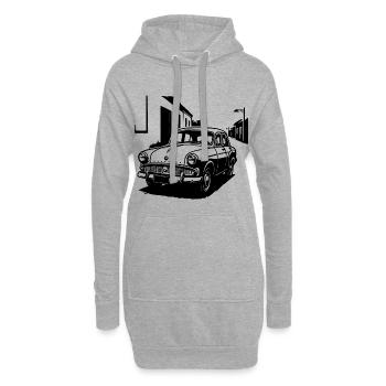 Rétro Classique 403 - Sweat-shirt à capuche long Femme - gris chiné - Devant