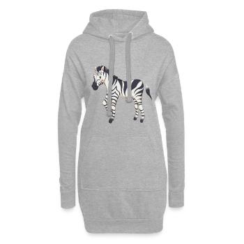 Zèbre - Sweat-shirt à capuche long Femme - gris chiné - Devant