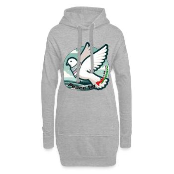 Frieden für Palästina - Hoodie-Kleid - Grau meliert - Vorne