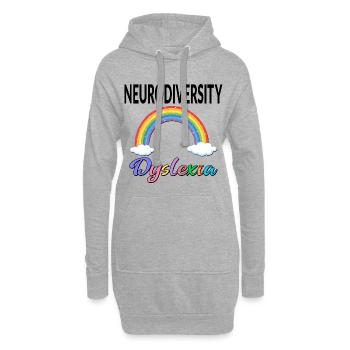 RAINBOW INCLUSION NEURODIVERSITY DYSLEXIA - Hoodie Dress - heather grey - Front