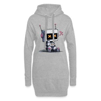 Robot in Love - Hoodie-Kleid - Grau meliert - Vorne