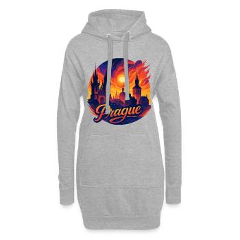 Prag Hauptstadt Tschechien Silhouette Geschenk - Hoodie-Kleid - Grau meliert - Vorne