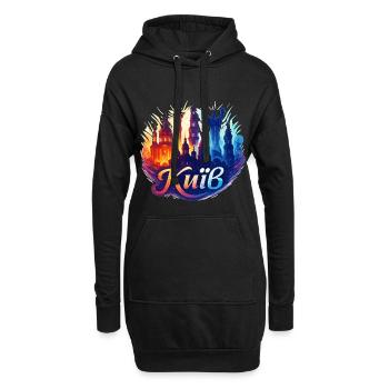 Kiew Kyjiw Hauptstadt Ukraine Geschenk - Hoodie-Kleid - Schwarz - Vorne