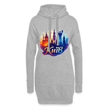 Kiew Kyjiw Hauptstadt Ukraine Geschenk - Hoodie-Kleid - Grau meliert - Vorne