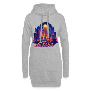 Astana Capital Kazakhstan Cadeau Cool - Sweat-shirt à capuche long Femme - gris chiné - Devant
