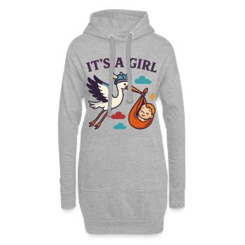 Arrivée de la fille viking - Sweat-shirt à capuche long Femme - gris chiné - Devant