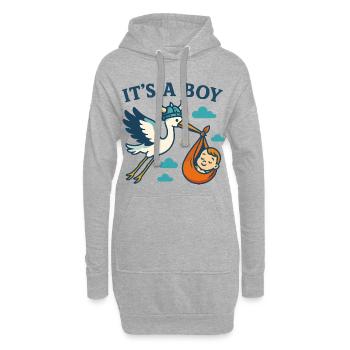 Arrivée du Viking Boy - Sweat-shirt à capuche long Femme - gris chiné - Devant