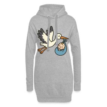 Classic Stork Delivery - Hoodie-Kleid - Grau meliert - Vorne