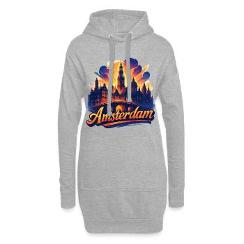 Amsterdam Capitale Pays-Bas Pays-Bas Cadeau - Sweat-shirt à capuche long Femme - gris chiné - Devant