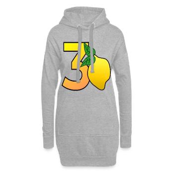 30. Geburtstag - Dreißig - Hoodie-Kleid - Grau meliert - Vorne