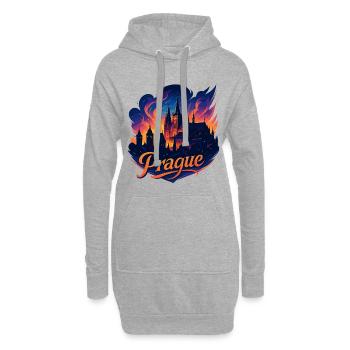 Prag Hauptstadt Tschechien Silhouette Geschenk - Hoodie-Kleid - Grau meliert - Vorne