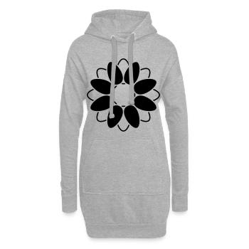 Fleur Ouverte Fleur Graphique Abstrait - Sweat-shirt à capuche long Femme - gris chiné - Devant