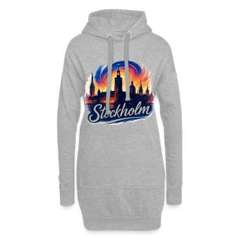 Stockholm la plus belle capitale Suède Cadeau - Sweat-shirt à capuche long Femme - gris chiné - Devant