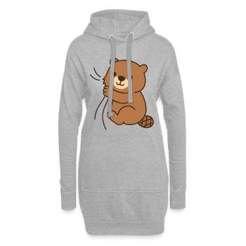 Blotti – bébé castor - Sweat-shirt à capuche long Femme - gris chiné - Devant
