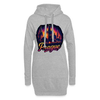 Prag Hauptstadt Tschechien Silhouette Geschenk - Hoodie-Kleid - Grau meliert - Vorne