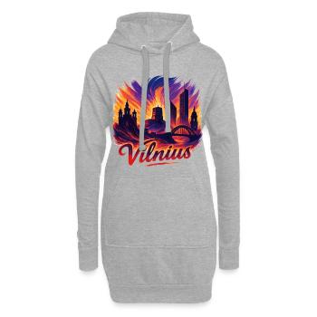 Vilnius Capitale Lituanie Baltique Cadeau - Sweat-shirt à capuche long Femme - gris chiné - Devant