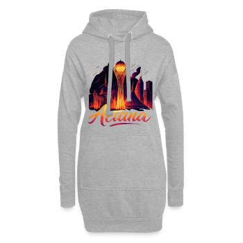 Astana Capital Kazakhstan Cadeau Cool - Sweat-shirt à capuche long Femme - gris chiné - Devant