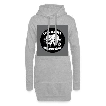 Cool bleiben immer mit der Ruhe lustiges Faultier - Hoodie-Kleid - Grau meliert - Vorne