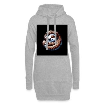 Cool bleiben immer mit der Ruhe lustiges Faultier - Hoodie-Kleid - Grau meliert - Vorne