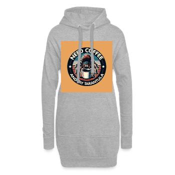Brauche nur Kaffee und meine Spinne Tarantel - Hoodie-Kleid - Grau meliert - Vorne