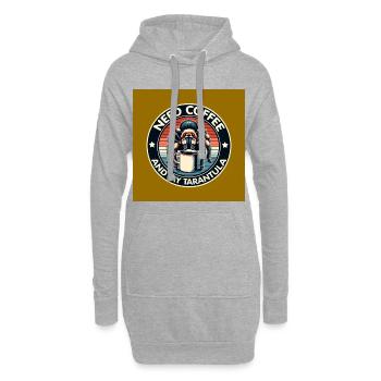 Brauche nur Kaffee und meine Spinne Tarantel - Hoodie-Kleid - Grau meliert - Vorne