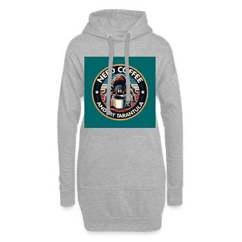 Brauche nur Kaffee und meine Spinne Tarantel - Hoodie-Kleid - Grau meliert - Vorne