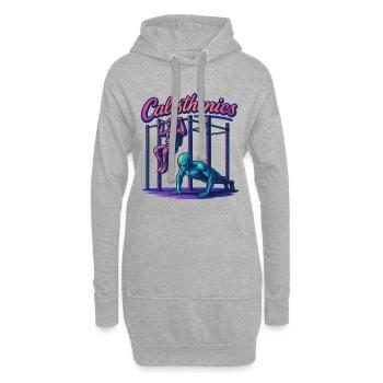 Calisthenics Astronaut Alien Pull-ups Gift - Hoodie Dress - heather grey - Front