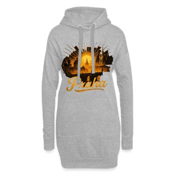 Prag Praha Hauptstadt Tschechien Gold Geschenk - Hoodie-Kleid - Grau meliert - Vorne