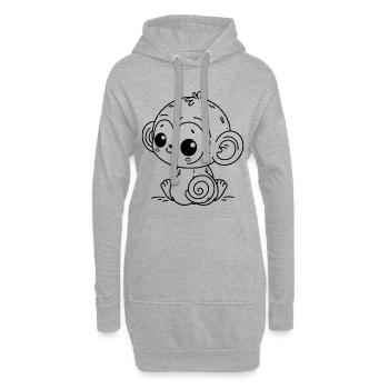 Cooler Affe – Urban Jungle Vibes - Hoodie-Kleid - Grau meliert - Vorne