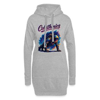 Gymnastique suédoise Astronaute Pompes Cadeau - Sweat-shirt à capuche long Femme - gris chiné - Devant