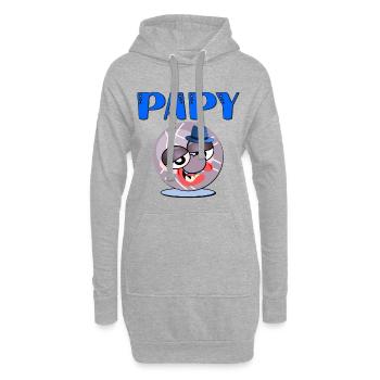 Grand-Père Papy Boules Pétanque - Sweat-shirt à capuche long Femme - gris chiné - Devant