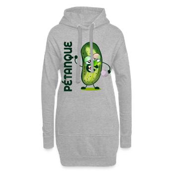 Pétanque-Gurken - Hoodie-Kleid - Grau meliert - Vorne