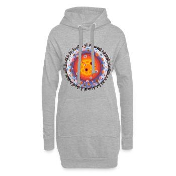 Noyau cellulaire néon : Art biotechnologique - Sweat-shirt à capuche long Femme - gris chiné - Devant