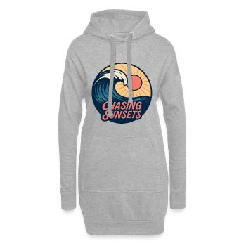 Chasing Sunsets Retro Surf Design Vintage Sonne - Hoodie-Kleid - Grau meliert - Vorne