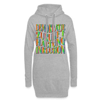 ZUKUNFT DEMOKRATIE - Hoodie-Kleid - Grau meliert - Vorne
