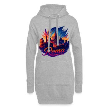 Rom Roma Hauptstadt Italien Silhouette Geschenk - Hoodie-Kleid - Grau meliert - Vorne