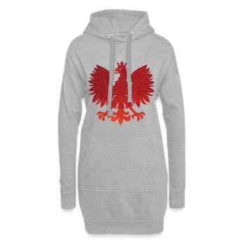 Polen Polska Adler Flagge Fahne episch Geschenk - Hoodie-Kleid - Grau meliert - Vorne