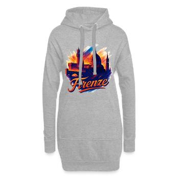 Florenz Firenze Stadt Italien Silhouette Geschenk - Hoodie-Kleid - Grau meliert - Vorne