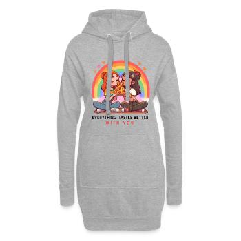Bei Ihnen schmeckt alles besser - Hoodie-Kleid - Grau meliert - Vorne