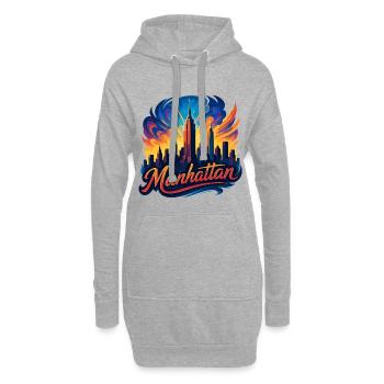 Manhattan Stadt New York Silhouette Geschenk - Hoodie-Kleid - Grau meliert - Vorne