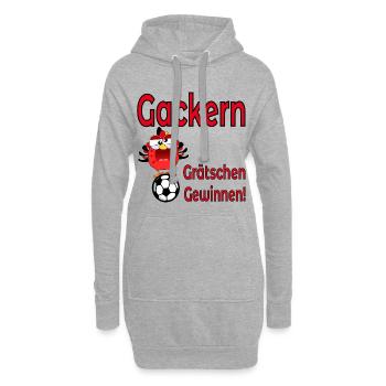 Fußball Hühner - Fußballmannschaft - Hoodie-Kleid - Grau meliert - Vorne