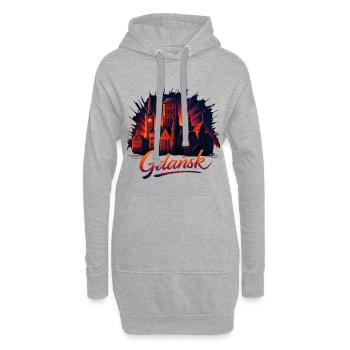 Danzig Gdańsk Goldene Stadt Ostsee Polen Geschenk - Hoodie-Kleid - Grau meliert - Vorne