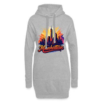 Manhattan Stadt New York Silhouette Geschenk - Hoodie-Kleid - Grau meliert - Vorne