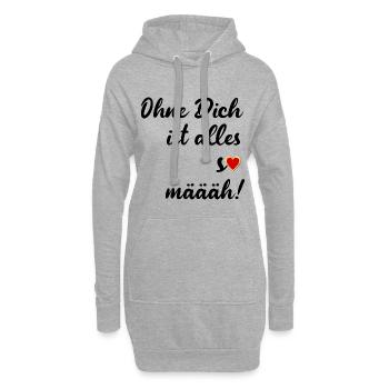LIEBE SPRÜCHE - TRENNUNG HERZ - Hoodie-Kleid - Grau meliert - Vorne