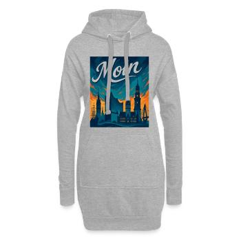 Hamburg Moin Stadt Silhouette maritim Geschenk - Hoodie-Kleid - Grau meliert - Vorne
