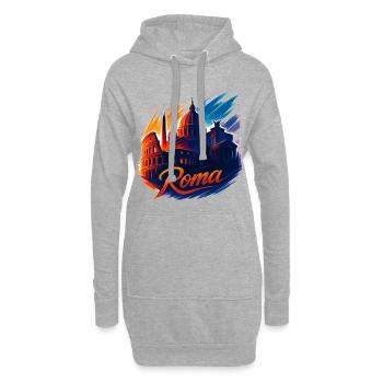 Rom Roma Hauptstadt Italien Silhouette Geschenk - Hoodie-Kleid - Grau meliert - Vorne