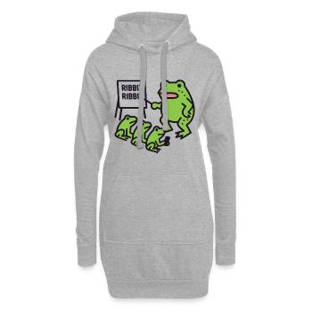 Froschunterricht mit Ribbit-Phrase - Hoodie-Kleid - Grau meliert - Vorne