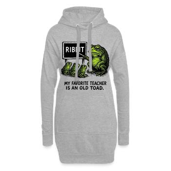 Illustration de la classe d’enseignement de la grenouille Lomu - Sweat-shirt à capuche long Femme - gris chiné - Devant